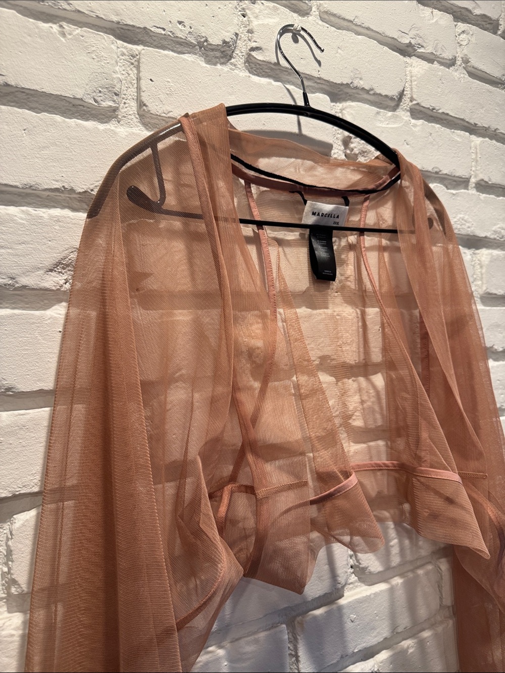 MARCELLA NYC NWOT Olympia Sheer Mesh Bolero in Dusty Pink - Picture 4 of 6